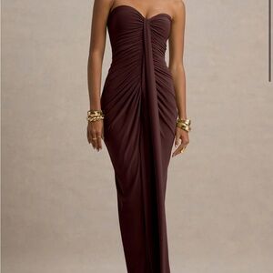Club L London Chocolate Maxi Dress